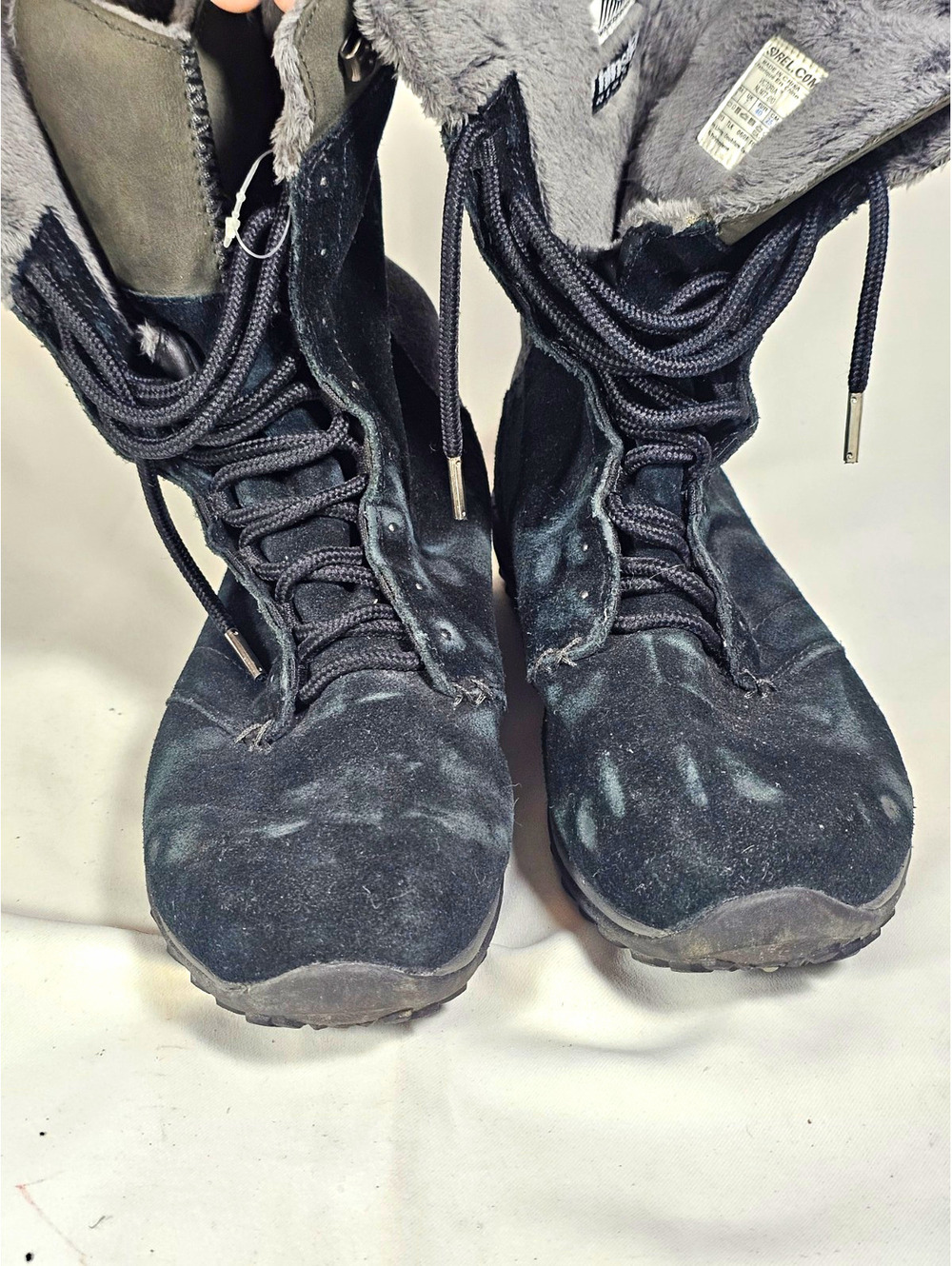 Sorel Victoria Waterproof Thinsulate Black Suede Snow Boots Women's Size 9 NL14
